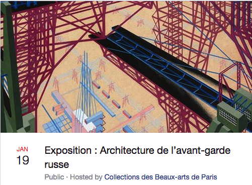 Bannière Facebook. Paris. Exposition. Architecture de l|avant-garde russe. 2017-10-20